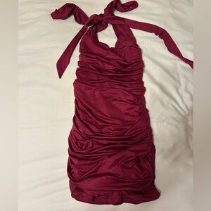Lucy in the Sky Deep Red Backless Dress